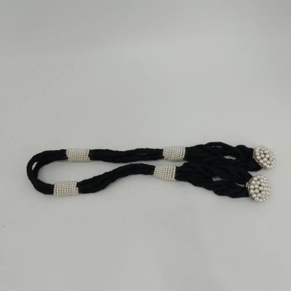 Vtg Womens Rope Pearl Cinch 80s Glam Belt Coquette XS